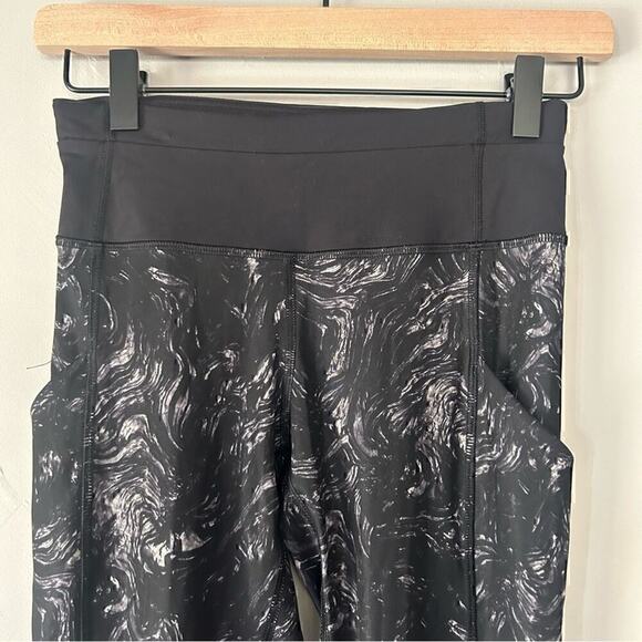 Lululemon Speed Tight II Full on Luxtreme Pockets Yoga Leggings Black Swirl Sz 2 - Picture 4 of 14